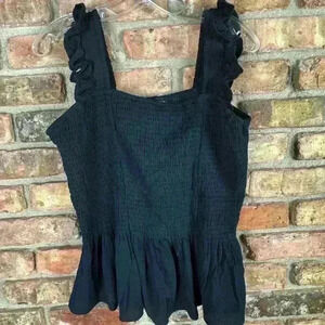 EUC Torrid "Plus Size Babydoll Cotton Clip Dot Smocked Bodice Tank" size 2